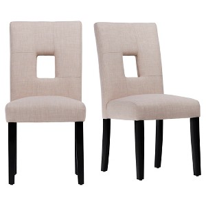 Phelan Keyhole Dining Chair - Oatmeal (Set of 2) - Inspire Q