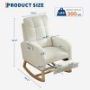 Nursery Rocking Chair - Linen/Teddy Upholstered Glider Rocker with Side Pocket, Footrest, High Back Nursing Chair, Modern Accent Armchair - 3 of 4