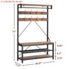 Hall Tree Storage Bench Farmhouse Coat Rack Shoe Bench Entryway Large Shoe Rack w/ Storage - 2 of 4