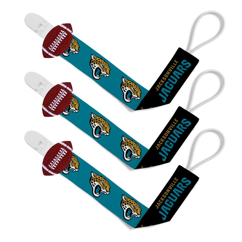 BabyFanatic Officially Licensed Unisex Baby Pacifier Clip 3-Pack NFL Jacksonville Jaguars, 2 of 4