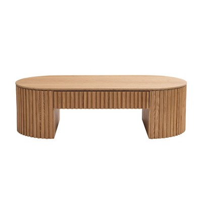 Dexmalle 51'' Mid-Century Oval Coffee Table With Drawer