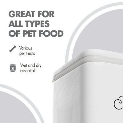 White and Black Metal Dog Biscuits Storage Canister, 36 oz