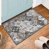 Washable  Area Rug, Non-Slip TPR Backing, Stain Resistant, Vintage Floral Design, Foldable Low Pile Accent Carpet for Living Room & Bedroom - 2 of 4