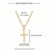 Clotth Sterling Silver Cross Pendant Necklace - 925 Pure Silver with Gold Plating, Minimalist Style for Women, Chain Jewelry Gift - 3 of 4