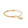 RMZ GOLD NYC 18K Gold Rope & Pearl Bracelet with Coin Charm - 8 Inches - 3 of 3