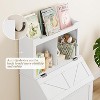 Kids Bookshelf, Toy Storage Organizer with Flip-Top Lid and Cubby, Wood Kids Bookcases Fit - 4 of 4