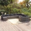 vidaXL Patio Lounge Set Outdoor Sectional Sofa Set Table Garden Poly Rattan - Gray and Anthracite 4x Corner 5x Middle Footrest - 2 of 4