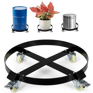 55 Gallon Drum Dolly 1000 lbs - Barrel Cart With Swivel Casters & Cross Braces, Non Tipping Drum Transport for Warehouse/Factories - 1 of 4