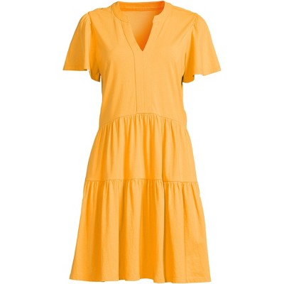Lands' End Women's Cotton Jersey Tiered Mini Dress