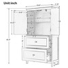 Bathroom Storage Cabinet with 2 Doors and 2 Drawers, Freestanding MDF Cabinet with Adjustable Shelf, Anti-Tip Device - 3 of 4
