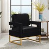 NicBex Velvet Accent Chair with Metal Base,Upholstered Living Room Chairs with High Backrest and Open Armrest,Accent Chairs for Living Room - 2 of 4