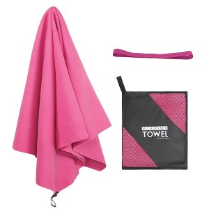 PiccoCasa Microfiber Beach Towel Lightweight Absorbent Travel Towels for Beach Swim Sports - 1 of 3
