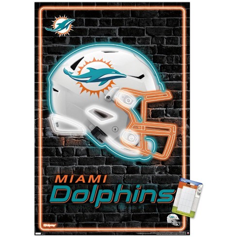 Trends International NFL Miami Dolphins - Helmet 15 Unframed Wall Poster  Print White Mounts Bundle 22.375 x 34