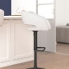 Emma and Oliver Shae Contemporary Upholstered Adjustable Height Barstool with Rounded, Cutout Mid-Back and Pedestal Base - 4 of 4