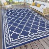 Reversible Plastic Straw Rug - Waterproof Outdoor Mat, Geometric Design for Patio, RV, Camping, Picnic - Indoor/Outdoor Use - 4 of 4