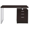 Sapphtopaz 47" Modern Reversible Desk with 3 Drawers Wood Computer Desk with Metal Frame and File Cabinet Desk for Bedroom, Study Room, Office - 3 of 4
