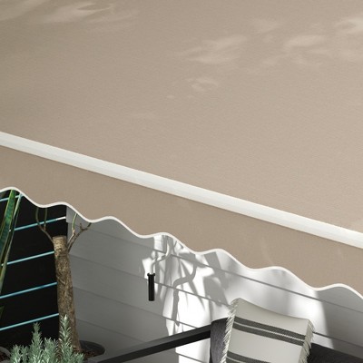 Beige 13' x 8' Retractable Patio Awning with Aluminum Frame
