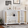 KTMBDW Rattan Cabinet, Boho Storage Storage with Rattan Doors, Buffet Cabinet with Storage, Bar Cabinet for Entryway/Kitchen/Living Room - 3 of 4