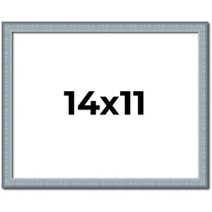 PosterPalooza | Photo Size Textured Blue Picture Frame - UV Acrylic, Foam Board Backing, Hanging Hardware - 1 of 4