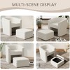 Lirago 25"W * 23.2"D * 24.8"H Modern White Velvet Accent Chair with Storage Ottoman-Cream White Sofa Chair - 4 of 4