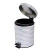 Bath Bliss 5L Bathroom Waste Basket with Slow Close Lid: Tin & Plastic, 10.4" Height, 8" Depth Trash Can - 2 of 4