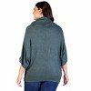 24seven Comfort Apparel Plus Size Cowl Neck Dolman Sleeve Sweater Top - 3 of 4