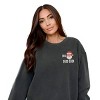Embroidered Santa Ho Ho Ho - Women's Garment Dyed Graphic Sweatshirt - 2 of 4