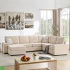 10 Seater Modular Sectional Sofa - U-Shape Convertible Sleeper with Chaise & Washable Corduroy (Beige) - 3 of 4