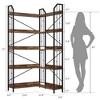 Corner Bookshelf 72" L Shaped Bookcase, Corner Bookshelves Industrial Bookcase 5 Tier L-Shape Bookshelf - 2 of 4