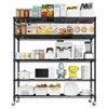 SEVOBAL Utility Storage Shelves Commercial Steel Wire Rack with Lockable Swivel Casters for Home and Commercial, Black, 59.64"*18.3"*8.46" - 2 of 4
