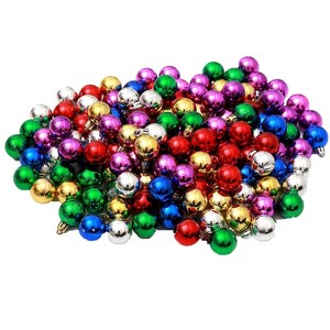 Aoibox 144pcs 1.18in Multicolor Shatterproof Christmas Ball Ornaments Set Red Green Gold Blue Rose Red Silver for Tree Decor - 1 of 4