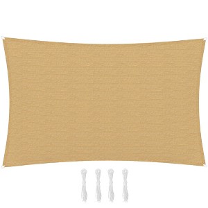 Outsunny 20' x 13' Rectangle Sun Shade Sail Canopy Outdoor Shade Sail Cloth for Patio Deck Yard with D-Rings and Nylon Rope Included - 1 of 4