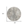 Ivory Charcoal And Beige Geometric Washable Indoor Outdoor Area Rug - 3 of 4