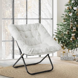 MAYEERTY Faux Fur Folding Lounge Chair Soft Large - 1 of 4