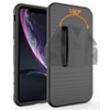 Nakedcellphone Combo for iPhone XR - Ring Grip/Stand Case and Belt Clip Holster - Black - 3 of 4