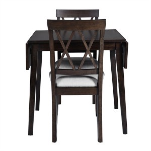XINGHANZHENXUAN 5-Piece Foldable Dining Set, Extendable Drop-Leaf Table & 4 Upholstered Chairs for Small Spaces - 1 of 4