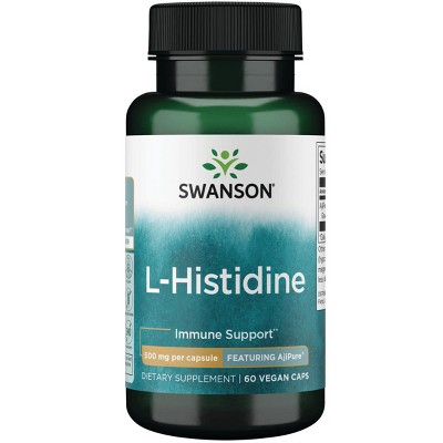 Swanson Dietary Supplements L-Histidine - Featuring Ajipure 500 mg 60 Veg Caps.