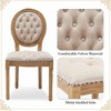 QingMoon French Style Dining Chairs Set of 2, Velvet Kitchen Chairs, Farmhouse Country Accent Chairs with Nailhead Trim for Dining Room - 3 of 4