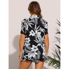 INSPIRE CHIC Women's Hawaiian Outfits Floral Button Down Shirt and Shorts Beachwear Sets 2 Pcs - 3 of 4