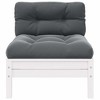 Garden Middle Sofa Solid pine wood, fabric (100% polyester) vidaXL - 2 of 4