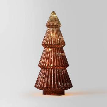 14.75" Battery Operated Lit Glass Christmas Tree Sculpture - Wondershop™