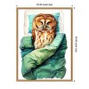 Amanti Art Animal Watercolor Art Bird Sleeping Owl by Justyna Jaszke Framed Canvas Wall Art - 3 of 4