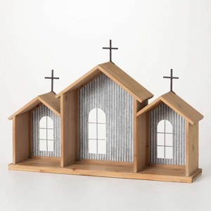 Sullivans Creche Nativity 3 Slot Shelf Multicolor 20"H - 1 of 4