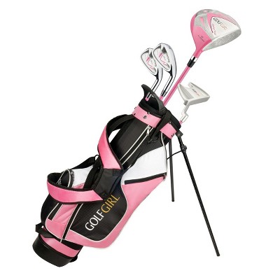 Golf Girl Junior Girls Golf Set V3 With Pink Clubs And Bag, Right