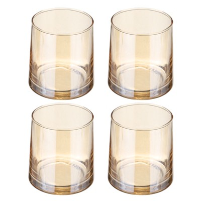 Unique Bargains Clear Glass Heavy Base Whiskey Glasses 4 Pcs