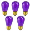 Northlight Pack of 25 Transparent Purple S14 Christmas Replacement Bulbs - 2 of 3