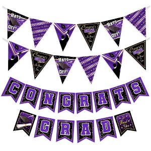 Treasures Gifted Purple Graduation Banner & Pennants Kit - Purple Graduation Party Decorations - 1 of 1