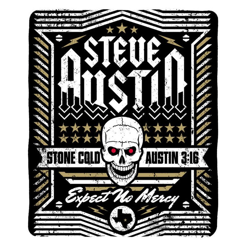 Sleep Squad WWE Stone Cold Steve Austin 60 x 80 Raschel Plush Throw, 3 of 7