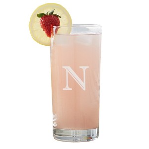 Personalization Mall Classic Celebrations Etched Initial Tall 15oz Drinking Glass - 1 of 1