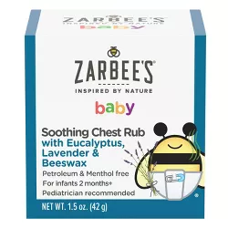 Zarbee's Baby Soothing Chest Rub Eucalyptus - Lavender & Beeswax - 1.5oz